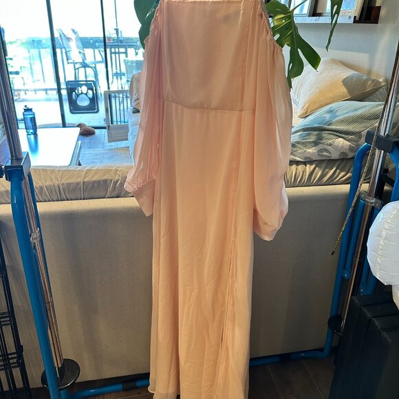 Lulus Feel the Romance Peach Off-the-Shoulder Maxi Dress - Picture 4 of 4
